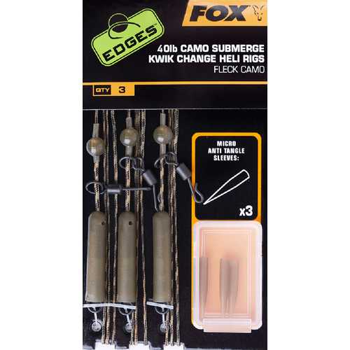 FOX Edges - Fleck Camo Submerge Kwik Change Heli Rigs 40 lb