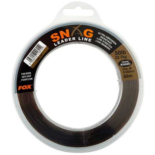 FOX Edges - Snag Leaders Trans Khaki 50 lb 80 m