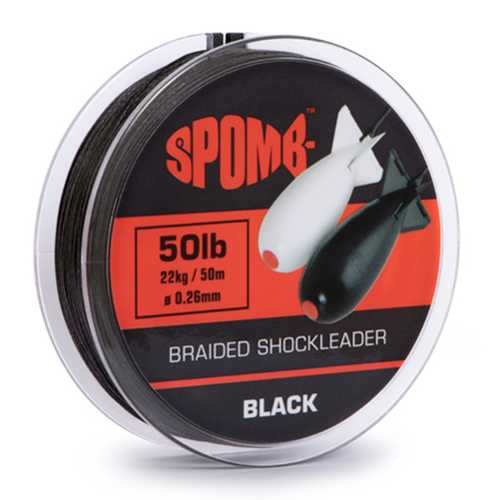 SPOMB - Braided Shockleader Black 50 lb - 50 m