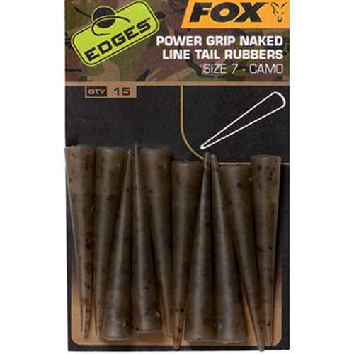 FOX Edges - Power Grip Naked Line Tail Rubbers Camo Size 7