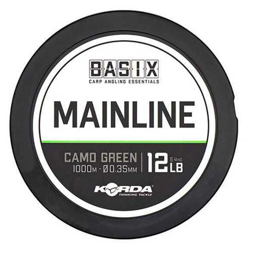 Korda Basix - Mainline Camo Green 12 lb - 1000 m