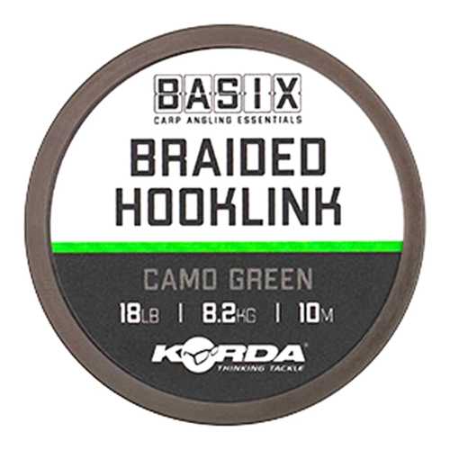 Korda Basix - Braided Hooklink Camo Green 18 lb - 10 m