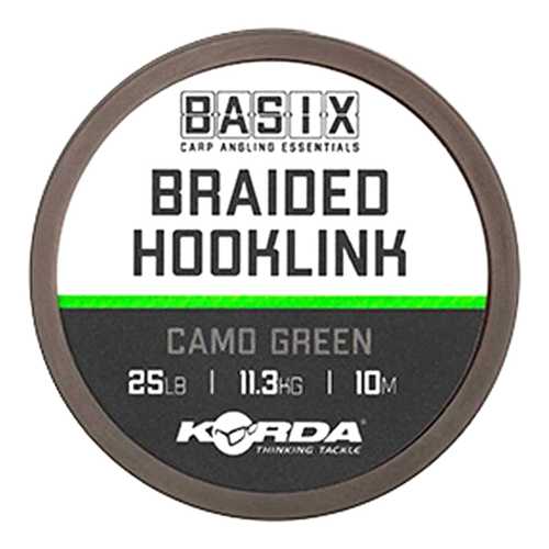 Korda Basix - Braided Hooklink Camo Green 25 lb - 10 m