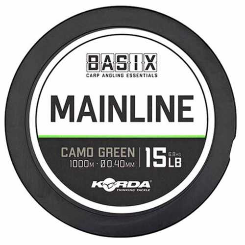 Korda Basix - Mainline Camo Green 15 lb - 1000 m