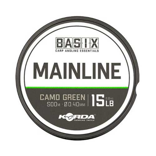 Korda Basix - Mainline Camo Green 15 lb - 500 m