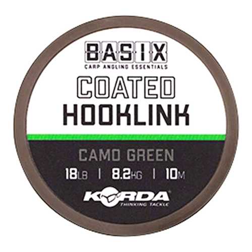 Korda Basix - Coated Hooklink Camo Green 18 lb - 10 m