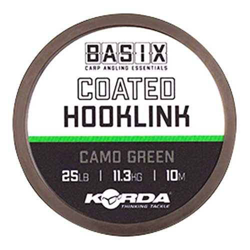 Korda Basix - Coated Hooklink Camo Green 25 lb - 10 m