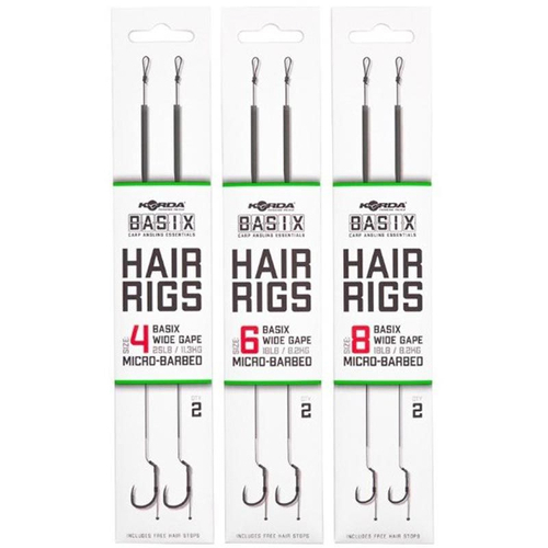 Korda Basix -  Hair Rigs Wide Gape Micro Barbed - Gr��e 4, 6, und 8