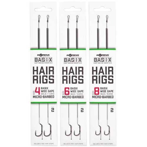 Korda Basix - Hair Rigs Micro Barbed - Größe 4, 6, und 8