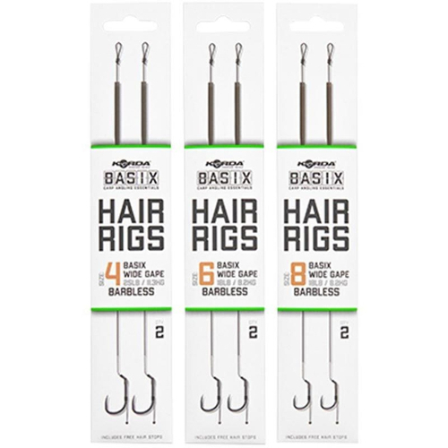 Korda Basix - Hair Rigs Barbless Wide Gape - Gr��e 4, 6,...