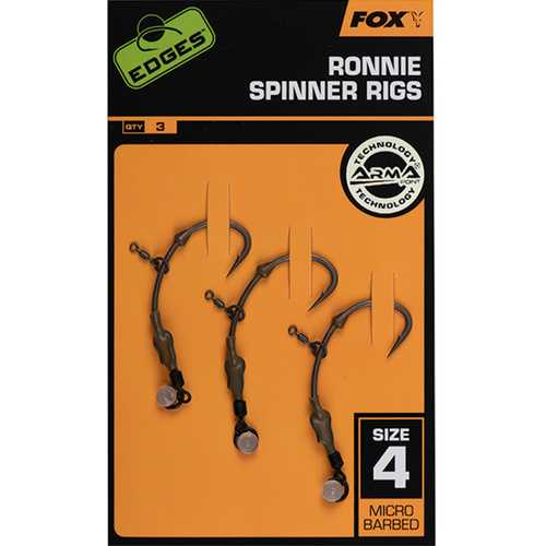 FOX Edges - Ronnie Spinner Rigs Medium Curve x 3 - Gr. 4 