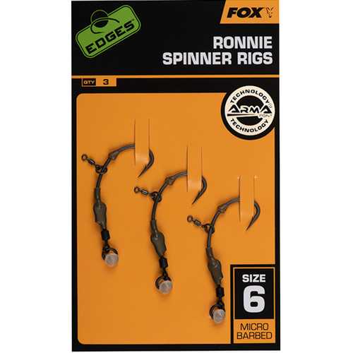 FOX Edges - Ronnie Spinner Rigs Medium Curve x 3 - Gr. 6