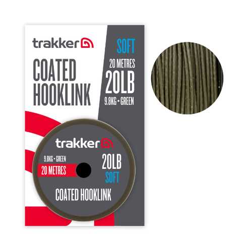 trakker - Soft Coated Hooklink 20lb /9.8kg /20m / Green