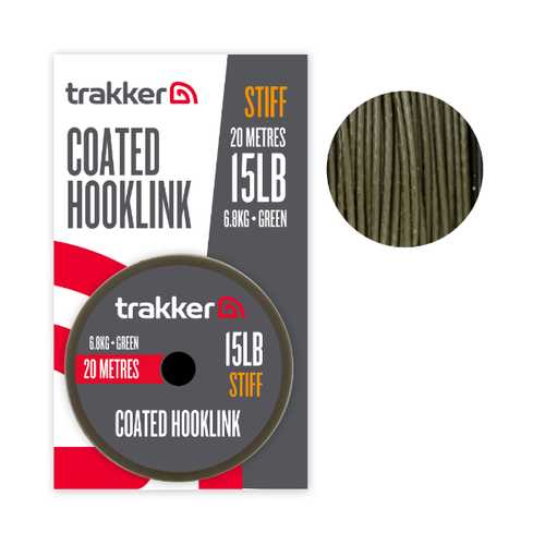 trakker - Stiff Coated Hooklink 15lb /6,8kg /20m / Green
