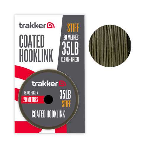 trakker - Stiff Coated Hooklink 35lb /15,9kg /20m / Green