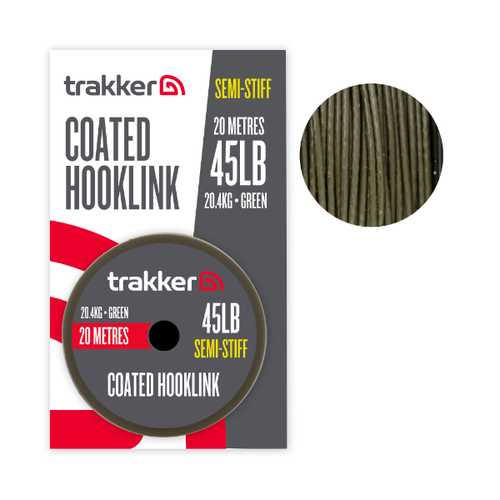 trakker - Semi Stiff Coated Hooklink 45lb /20,4kg /20m / Green