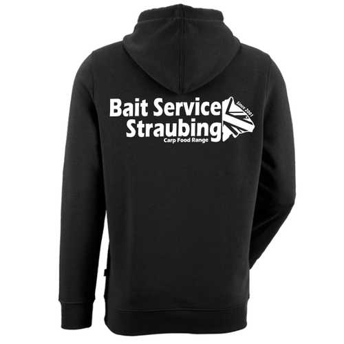 Bait Service Straubing - Hoodie Pullover mit Kapuze und BSS-Logo M, L und XL Schwarz