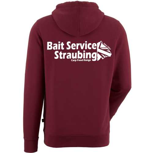 Bait Service Straubing - Hoodie Pullover mit Kapuze und BSS-Logo M, L und XL Bordeaux
