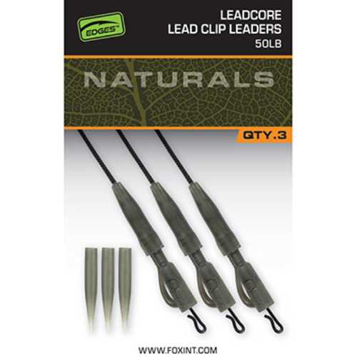 FOX EDGES&trade; Naturals Leadcore PG Lead Clip Leaders 50 lb