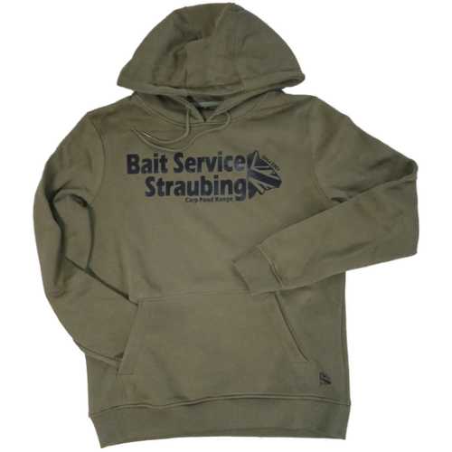 Bait Service Straubing - Hoodie Pullover mit Kapuze und BSS-Logo M - 3XL Olivgrn