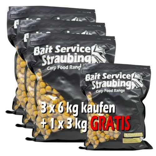 3 + 1 Gratis Deal - 3 x 6 kg Boilie Natural Corn - 18, 20...