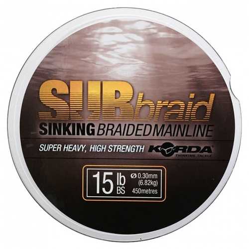 Korda - Sub Braid geflochtene Schnur Green (Sinking) 450 m - 15 lb und 20 lb