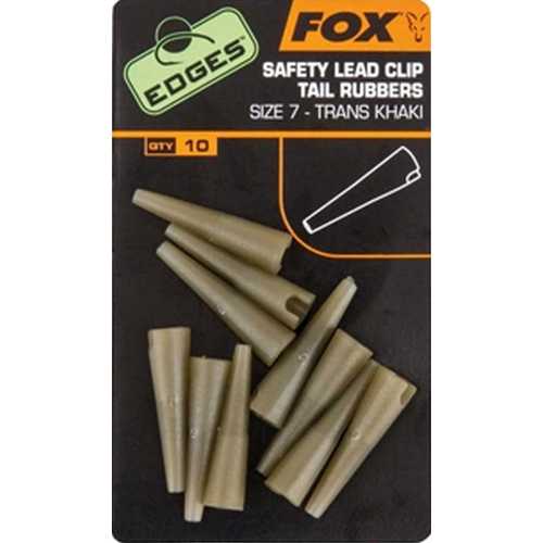 FOX Edges - Safety Lead Clip Tail Rubbers Trans Khaki Size 7