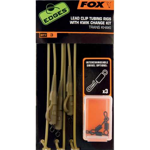 FOX Edges - Lead Clip Tubing Rigs with Kwik Change Kit