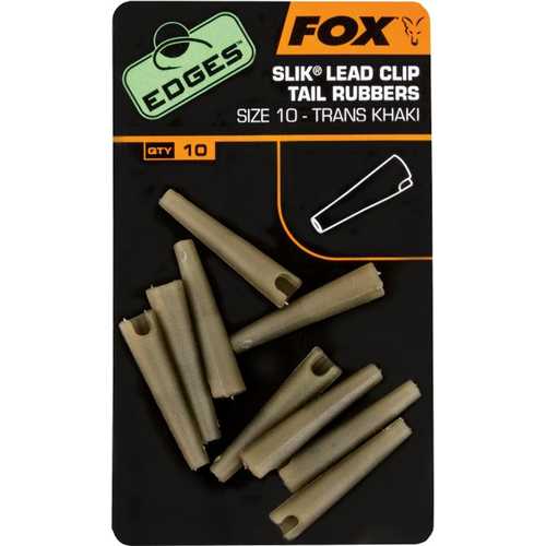 FOX Edges - Slik Lead Clip Tail Rubbers Trans Khaki Size 10