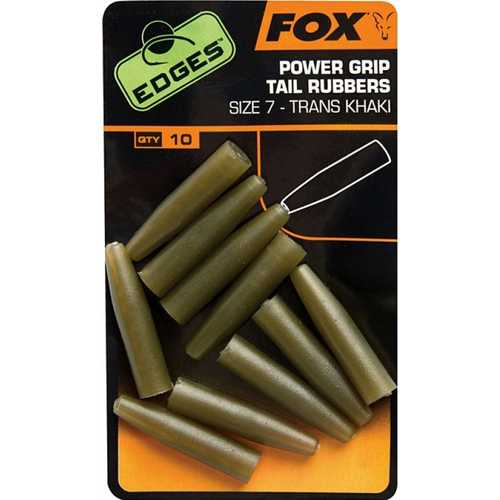 FOX Edges - Power Grip Tail Rubbers Trans Khaki Size 7